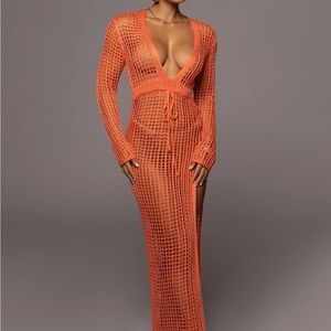 JLUXLABEL Coral Tropical Love Maxi Dress